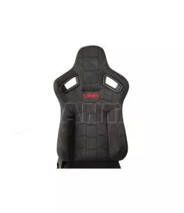 Καθίσματα Bucket R8 Suede Alcantara Μαύρο Με Κόκκινες Ραφές Και Carner Logo Ζευγάρι 2 Τεμαχίων 
