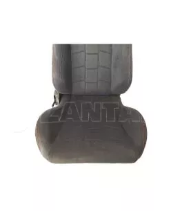 Καθίσματα Bucket R8 Suede Alcantara Μαύρο Με Κόκκινες Ραφές Και Carner Logo Ζευγάρι 2 Τεμαχίων 
