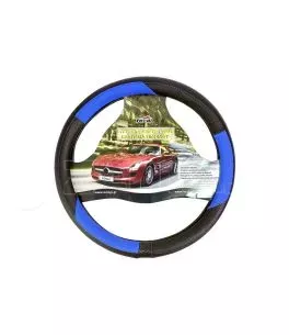 Κάλυμμα Τιμονιού Αυτοκινήτου Δερματίνη X-Treme Sport Μαύρο-Μπλε Medium 38cm 