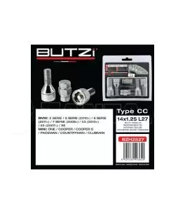 Αντικλεπτικά Μπουλόνια Ασφαλείας Butzi Premium Kit 6 pcs Με Μοναδικό Κλειδί-Εργαλείο Type-CC M14x1.25 L27 T17 