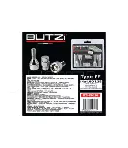 Αντικλεπτικά Μπουλόνια Ασφαλείας Butzi Premium Kit 6 pcs Με Μοναδικό Κλειδί-Εργαλείο Type-FF M14x1.50 L28 T17 