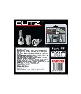Αντικλεπτικά Μπουλόνια Ασφαλείας Butzi Premium Kit 6 pcs Με Μοναδικό Κλειδί-Εργαλείο Type-EE M12x1.25 L26 T17 