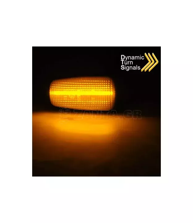 Πλαϊνά Φλας Φτερού Για Citroen Saxo / Berlingo / Xsara / Jumpy / Peugeot 406 Led Dynamic Λευκά 2 Τεμάχια