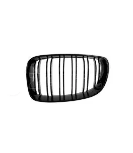 Καρδιές Μάσκας Για Bmw 1 E81 / E82 / E87 / E88 07-11 M4 Look Με Διπλή Γρίλια Μαύρο Γυαλιστερό 2 Τεμάχια 