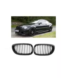 Καρδιές Μάσκας Για Bmw 3 E46 03-06 Coupe/Cabrio Μαύρο Ματ 2 Τεμάχια 