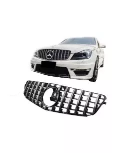 Μάσκα Για Mercedes-Benz C-Class W204 07-14 GT Amg Panamericana Look Μαύρο/Χρώμιο 1 Τεμάχιο 