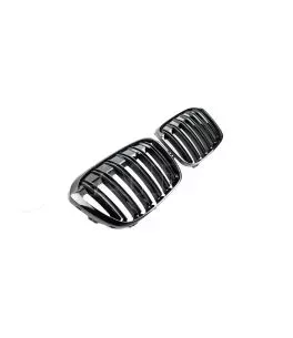 Καρδιές Μάσκας Για Bmw X1 F48 14-19 M4 Look Με Διπλή Γρίλια Μαύρο Γυαλιστερό 2 Τεμάχια 