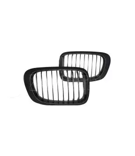 Καρδιές Μάσκας Για Bmw 3 E46 99-03 Coupe/Cabrio Μαύρο Ματ Με 10 Γραμμές 2 Τεμάχια 
