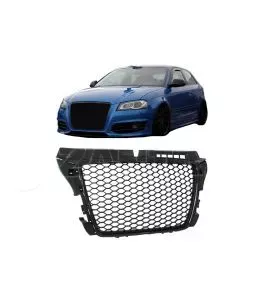 Μάσκα Για Audi A3 8P 08-12 RS3 Look Κυψελωτή Γυαλιστερό Μαύρο 1 Τεμάχιο 