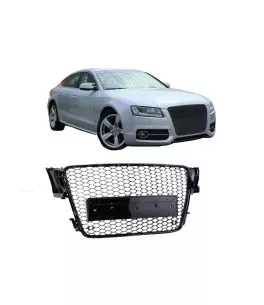 Μάσκα Για Audi A5 8T 07-11 RS5 Look Κυψελωτή Γυαλιστερό Μαύρο 1 Τεμάχιο 