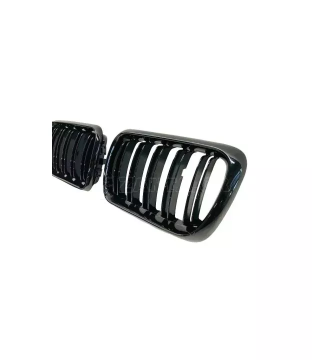 Καρδιές Μάσκας Για Bmw 3 E36 96-99 M4 Look Με Διπλή Γρίλια Μαύρο Γυαλιστερό 2 Τεμάχια