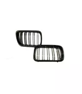 Καρδιές Μάσκας Για Bmw 3 E36 96-99 M4 Look Με Διπλή Γρίλια Μαύρο Γυαλιστερό 2 Τεμάχια 