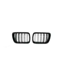 Καρδιές Μάσκας Για Bmw 3 E36 96-99 M4 Look Με Διπλή Γρίλια Μαύρο Γυαλιστερό 2 Τεμάχια 