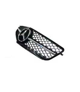 Μάσκα Για Mercedes-Benz C-Class W204 07-14 Amg C63 Look Με Μονή Γρίλια Μαύρο/Χρώμιο 1 Τεμάχιο 