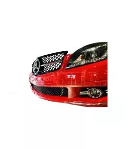 Μάσκα Για Mercedes-Benz C-Class W204 07-14 Amg C63 Look Με Μονή Γρίλια Μαύρο/Χρώμιο 1 Τεμάχιο 