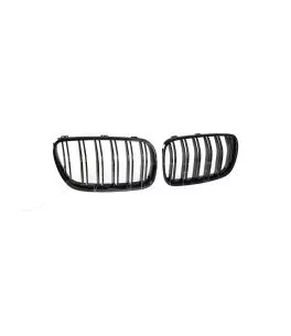 Καρδιές Μάσκας Για Bmw X3 E83 06-11 M4 Look Με Διπλή Γρίλια Μαύρο Γυαλιστερό 2 Τεμάχια 