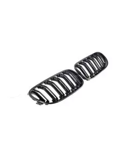 Καρδιές Μάσκας Για Bmw 3 E92 /E93 11-13 M4 Look Με Διπλή Γρίλια Μαύρο Γυαλιστερό 2 Τεμάχια 