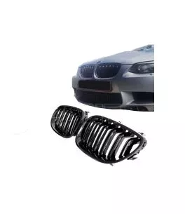 Καρδιές Μάσκας Για Bmw 3 E92 /E93 06-11 M4 Look Με Διπλή Γρίλια Μαύρο Γυαλιστερό 2 Τεμάχια 