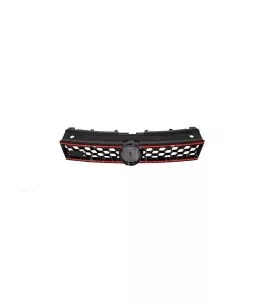 Μάσκα Για Vw Polo 6R/6C 09-16 GTI Look Κυψελωτή Με Κόκκινο Σιρίτι 1 Τεμάχιο 