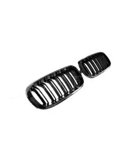 Καρδιές Μάσκας Για Bmw X5 F15 / X6 F16 13-18 M4 Look Με Διπλή Γρίλια Μαύρο Γυαλιστερό 2 Τεμάχια 