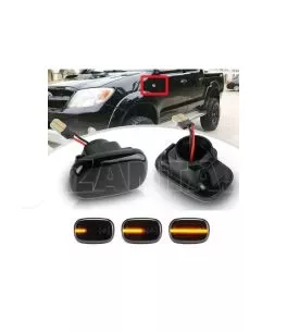 Πλαϊνά Φλας Φτερού Για Toyota Avensis / Hilux / Celica / Prius / Corolla Led Dynamic Φιμέ 2 Τεμάχια 