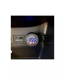 Βολτόμετρο - Θερμόμετρο Και Φορτιστής Usb Αυτοκινήτου Κόκκινα Και Μπλε Νούμερα 99103 
