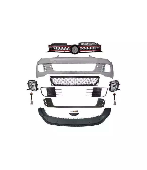 Μπροστινός Προφυλακτήρας Για VW Golf VI (6) 08-12 GTI Look Σετ Με Μάσκα Και Προβολείς