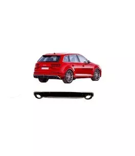 Diffuser Πίσω Προφυλακτήρα Για Audi Q7 4M 15-19 RSQ7 Με Μπούκες Από Abs Πλαστικό 