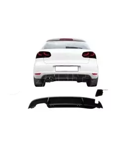 Diffuser Πίσω Προφυλακτήρα Για VW Golf VI (6) 08-12 GTI Look Με Αριστερή Τρύπα Εξάτμισης Από Abs Πλαστικό 1 Τεμάχιο 