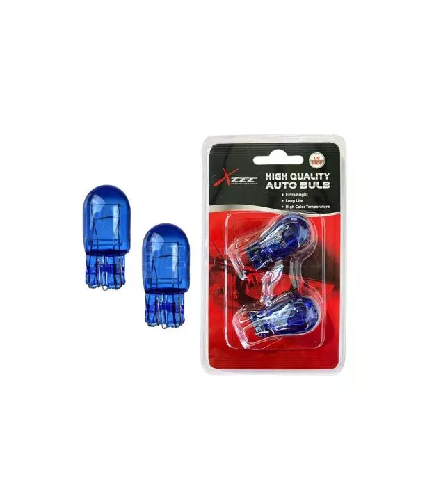 Λάμπες Αλογόνου T20 W21W / 3156 W3X16D Μονοπολικές 12volt Blue Glass Superwhite 6000k X-Tec 2 Τεμάχια