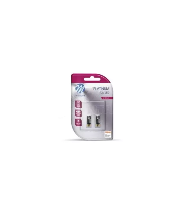 Λάμπες Led T10 12volt 2 Smd Led Canbus Λευκές M-Tech LB802W 2 Τεμάχια