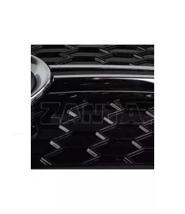 Δίχτυ Προφυλακτήρα Εμπρός Πλαινό Για Audi Q3 8U 11-15 RSQ3 Look Γυαλιστερό Μαύρο / Χρώμιο Με Pdc Αριστερό & Δεξί 2 Τεμάχια 