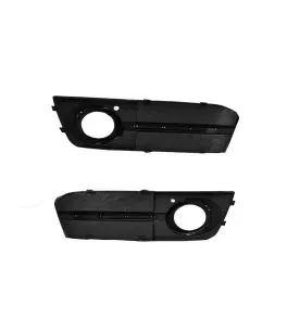 Δίχτυ Προφυλακτήρα Εμπρός Πλαινό Για Audi A4 B8 08-11 RS Look Γυαλιστερό Μαύρο / Χρώμιο Αριστερό & Δεξί 2 Τεμάχια 