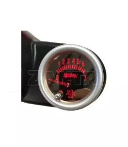 'Οργανο Πίεσης Λαδιού Racesport Mirror Look Φιμέ 52mm Με 7 Χρώματα 