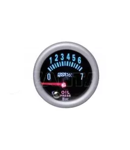 'Οργανο Πίεσης Λαδιού Racesport Mirror Look Φιμέ 52mm Με 7 Χρώματα 