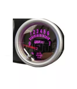 'Οργανο Πίεσης Λαδιού Racesport Mirror Look Φιμέ 52mm Με 7 Χρώματα 