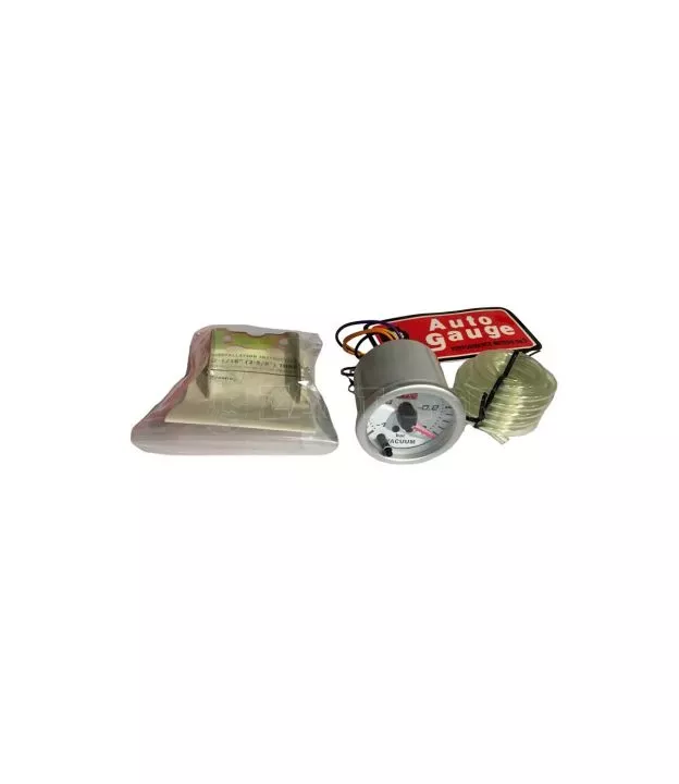 Όργανο Υποπίεσης Αέρα Vacuum Auto Gauge Λευκό 52mm Με 7 Χρώματα