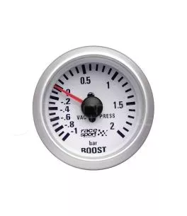 Μπαρόμετρο Boost Racesport Λευκό 52mm 12 Volt GAUG701 