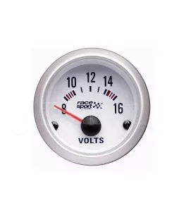 Βολτόμετρο Racesport Λευκό 52mm 12 Volt GAUG484 