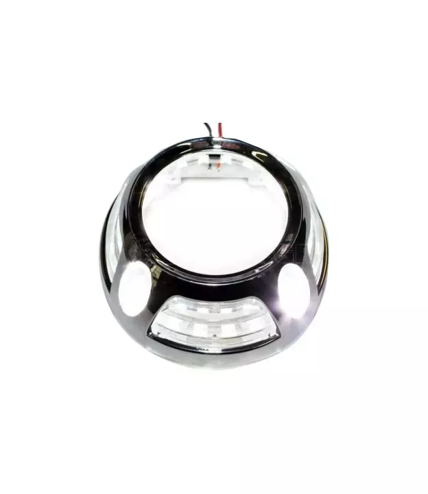 Καπάκι Για Προτζέκτορα 2.5" & 3.0" Panamera Look Με Led DRL Χρώμιο 1 Τεμάχιο