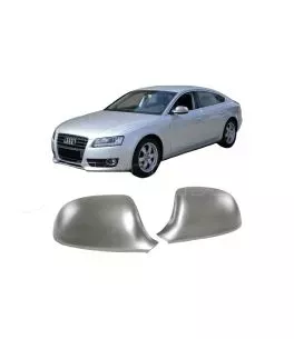 Καπάκια Καθρεφτών Για Audi A3 8P 08-11, A4 B8 08-11, A5 8T 07-11, A6 4F 08-11 (Metal) Brushed Aluminium 2 Τεμάχια 