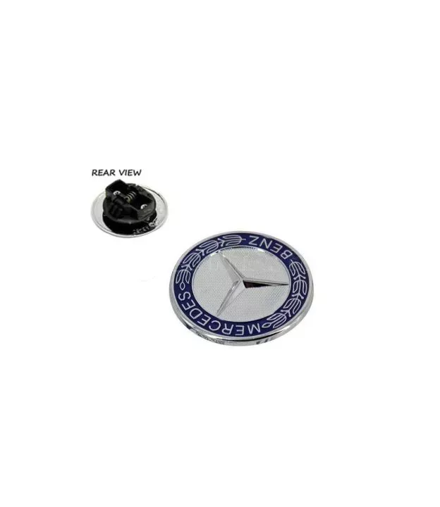 Σήμα Τάπα Καπό Mercedes-Benz Γνήσιο A2048170616 / A2128170316 57mm Μπλε C-Class, E-Class, S-Class