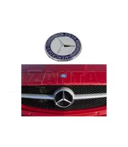 Σήμα Τάπα Καπό Mercedes-Benz Γνήσιο A2048170616 / A2128170316 57mm Μπλε C-Class, E-Class, S-Class 