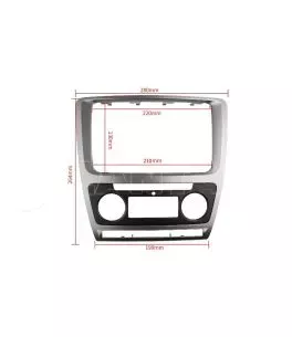 Πλαίσιο / Πρόσοψη 2DIN Για Skoda Octavia 1Z 09-13 Με Αυτόματο Κλιματισμό Μαύρο Ασημί 1 Τεμάχιο 