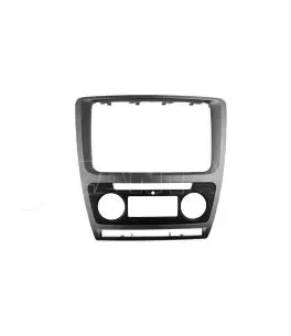 Πλαίσιο / Πρόσοψη 2DIN Για Skoda Octavia 1Z 09-13 Με Αυτόματο Κλιματισμό Μαύρο Ασημί 1 Τεμάχιο 