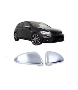 Καπάκια Καθρεφτών Για VW Golf VII (7) 12-20 / Touran 15+ Brushed Aluminium 2 Τεμάχια 