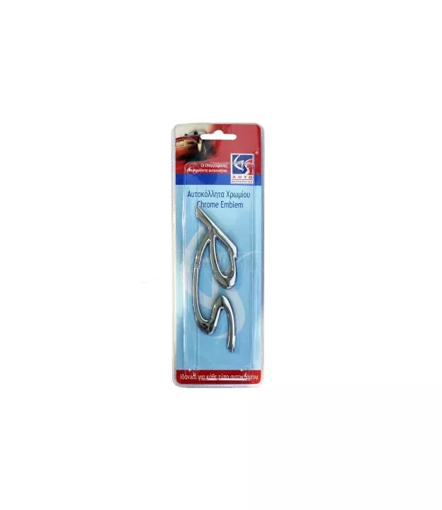 Αυτοκόλλητo Χρωμίου 3D ''RS'' 11cm x 4.5cm 1 Τεμάχιο