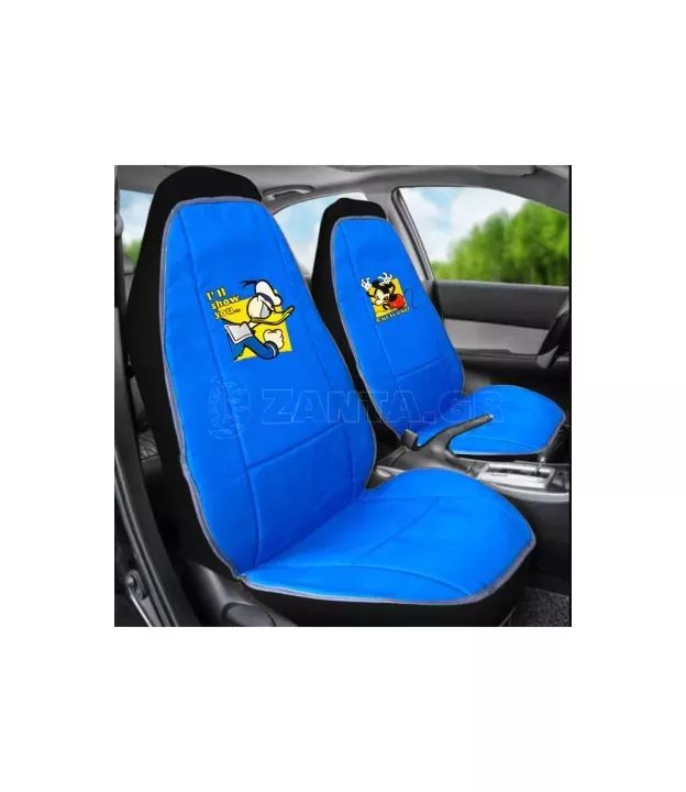 Πλατοκαθίσματα Διπλής Όψης Καραβόπανο Disney Mickey Mouse / Donald Duck Μπλε / Γκρι 2 Τεμάχια