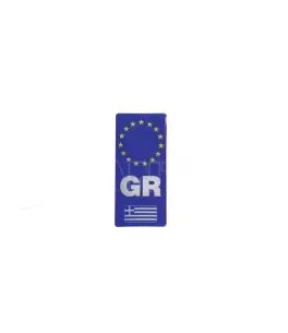 Αυτοκόλλητο Αυτοκινήτου ''GR-Αστέρια'' 4cm x 8,8cm Με Επικάλυψη Σμάλτου 1 Τεμάχιο 20931 