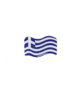 Αυτοκόλλητο Αυτοκινήτου Ελληνική Κυματιστή Σημαία 5cm x 2.5cm Με Επικάλυψη Σμάλτου 1 Τεμάχιο 20923 